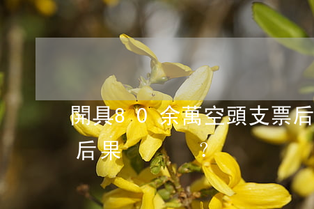 開具80余萬空頭支票后玩失蹤會承擔怎樣后果？